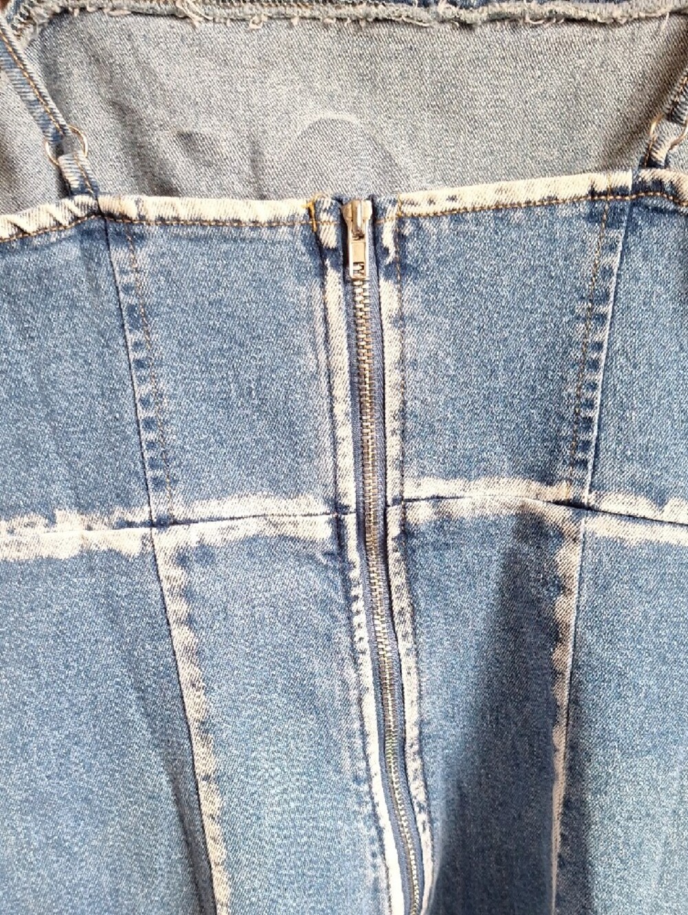 Hello Kitty Light Blue Denim Mini Slip Dress with Leopard Bow - Picture 3 of 6